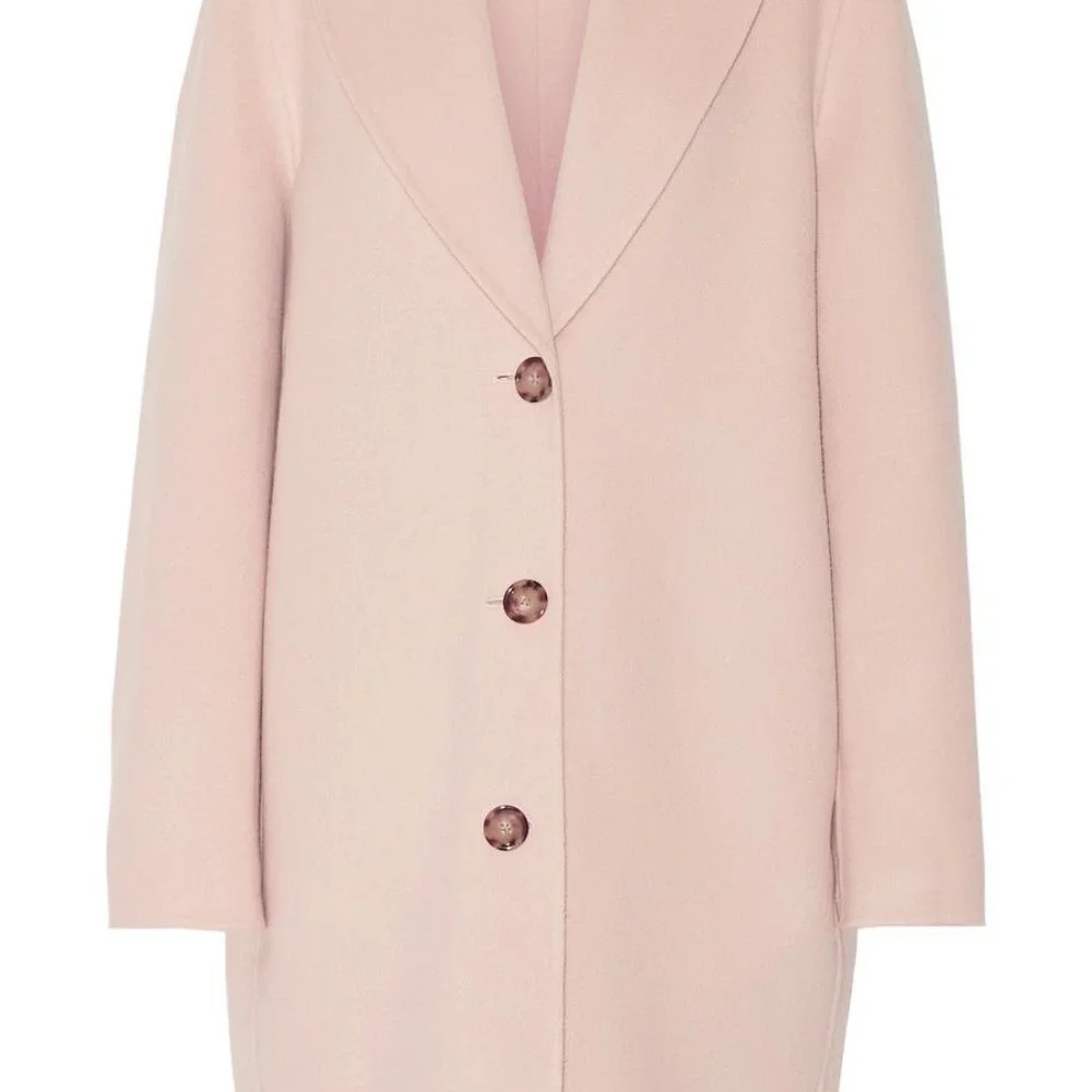 ACNE STUDIOS COAT LANDI DOUBLE FACE WOOL CASHMERE COAT PASTEL PINK SIZE 40 M - Picture 2 of 12